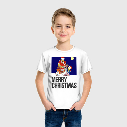 Детская футболка Merry Christmas Simpsons / Белый – фото 3