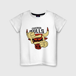 Футболка хлопковая детская Bulls logo with hands, цвет: белый