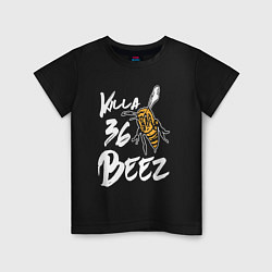 Футболка хлопковая детская Killa beez 36, цвет: черный