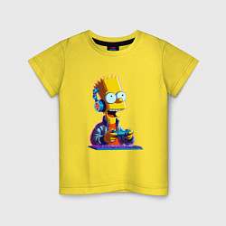 Футболка хлопковая детская Bart is an avid gamer, цвет: желтый