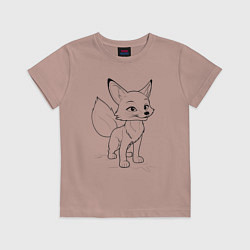 Футболка хлопковая детская Добрый лисенок, цвет: пыльно-розовый