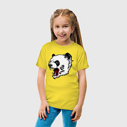 Футболка хлопковая детская Оскал панды, цвет: желтый — фото 2