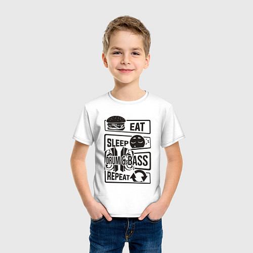 Детская футболка Есть спать драм-н-бейс / Белый – фото 3