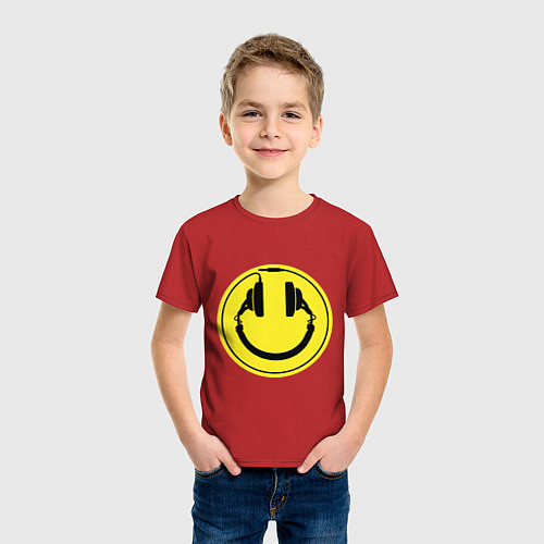 Детская футболка Смайл диджея / Красный – фото 3