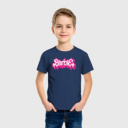 Футболка хлопковая детская Barbie pink, цвет: тёмно-синий — фото 2