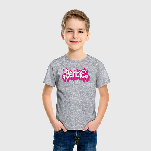Детская футболка Barbie pink / Меланж – фото 3
