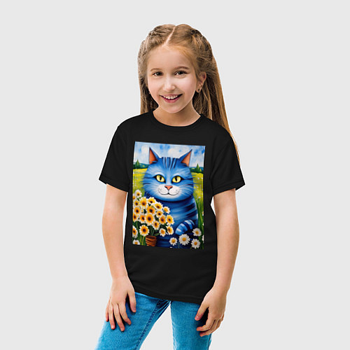 Детская футболка Мартовский кот / Черный – фото 4
