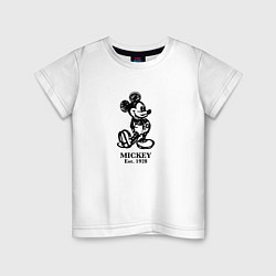 Футболка хлопковая детская Mickey classic: origin 1928, цвет: белый