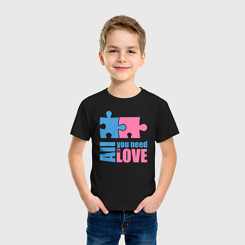 Детская футболка Все что тебе нужно - это любовь / Черный – фото 3