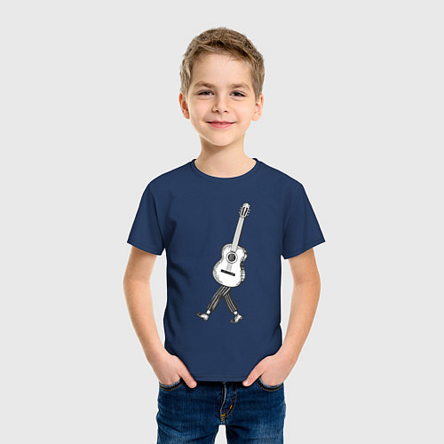 Детская футболка Человек гитара / Тёмно-синий – фото 3