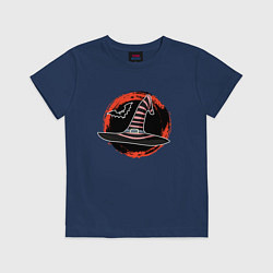 Футболка хлопковая детская Мультяшная шляпа ведьмы, цвет: тёмно-синий
