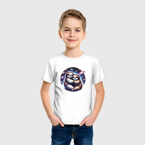 Детская футболка Ленивцы в космосе / Белый – фото 3
