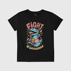 Футболка хлопковая детская Fight Dark, цвет: черный
