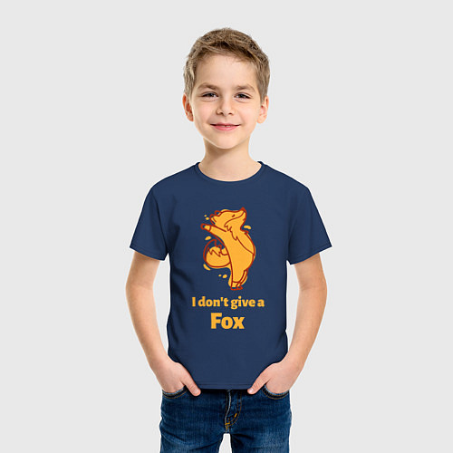 Детская футболка I dont give a fox / Тёмно-синий – фото 3