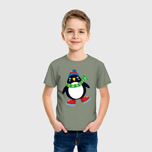 Детская футболка Пингвин на коньках / Авокадо – фото 3