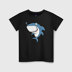 Футболка хлопковая детская Cute shark, цвет: черный