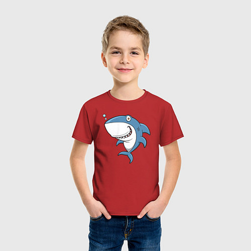Детская футболка Cute shark / Красный – фото 3