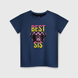 Футболка хлопковая детская Best sis, цвет: тёмно-синий