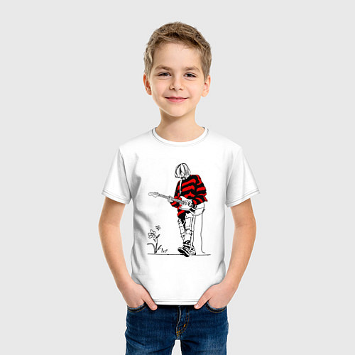 Детская футболка Курт Кобейн Нирвана свитер / Белый – фото 3