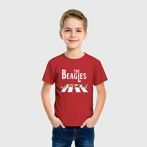 Детская футболка Бигли The Beatles пародия / Красный – фото 3