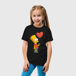 Футболка хлопковая детская Барт Симпсон с шариком, цвет: черный — фото 2