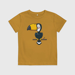 Футболка хлопковая детская Туканчик, цвет: горчичный
