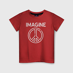 Футболка хлопковая детская Imagine peace, цвет: красный