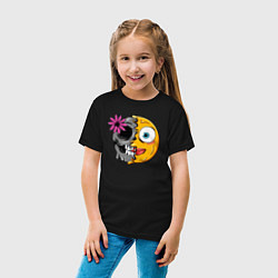 Футболка хлопковая детская Girl smile, цвет: черный — фото 2