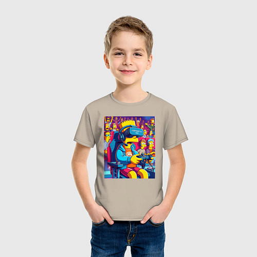 Детская футболка Bart Simpson - esports / Миндальный – фото 3