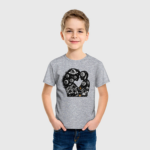 Детская футболка Space family / Меланж – фото 3