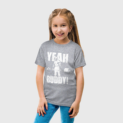 Детская футболка Yeah buddy - Ронни Коулман / Меланж – фото 4