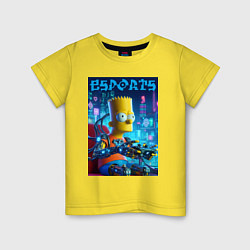 Футболка хлопковая детская Cyber Bart Simpson - esport, цвет: желтый