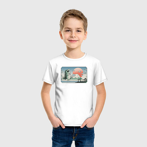 Детская футболка Монстр горы Фудзи / Белый – фото 3