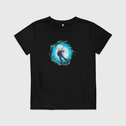 Футболка хлопковая детская Чиби Сатору Годжо, цвет: черный