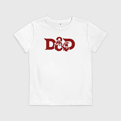 Футболка хлопковая детская Днд дракон лого, цвет: белый