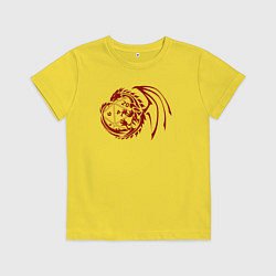 Футболка хлопковая детская Дракон вокруг игральной кости, цвет: желтый