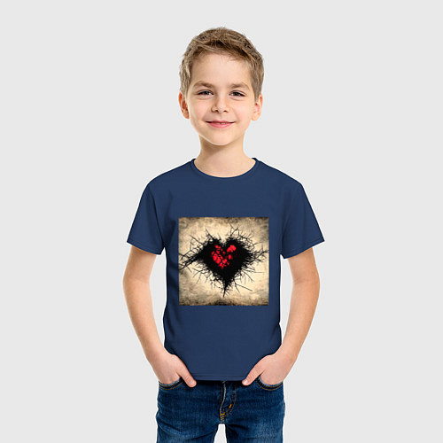 Детская футболка Темное сердце / Тёмно-синий – фото 3