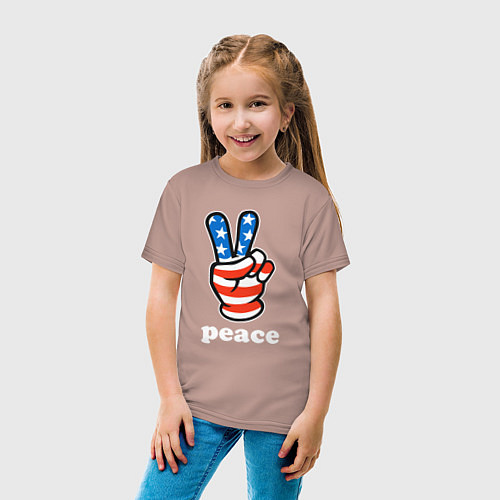 Детская футболка USA peace / Пыльно-розовый – фото 4