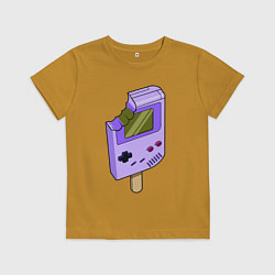 Футболка хлопковая детская Sweet game boy, цвет: горчичный