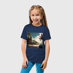 Футболка хлопковая детская Солнечный Майами, цвет: тёмно-синий — фото 2