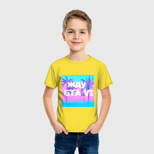 Детская футболка ЖДУ GTA VI / Желтый – фото 3