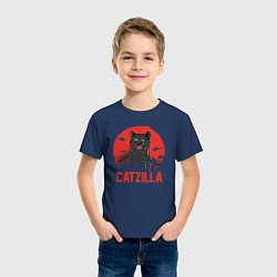 Футболка хлопковая детская Catzilla, цвет: тёмно-синий — фото 2