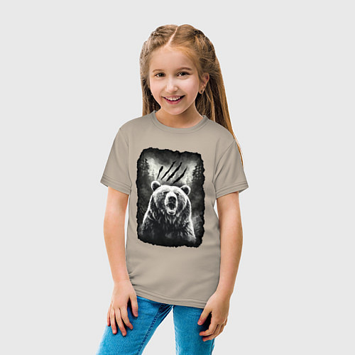 Детская футболка Большой Медведь / Миндальный – фото 4