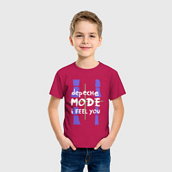 Футболка хлопковая детская Depeche Mode - I feel you single, цвет: маджента — фото 2