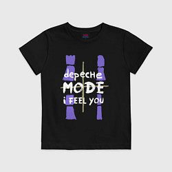 Футболка хлопковая детская Depeche Mode - I feel you single, цвет: черный