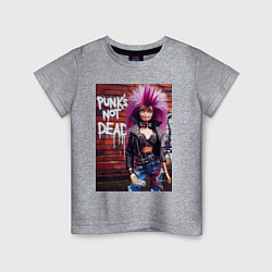 Детская футболка Punks not dead - cool Barbie ai art