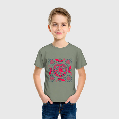 Детская футболка Солярные знаки и белки символы круговорота / Авокадо – фото 3