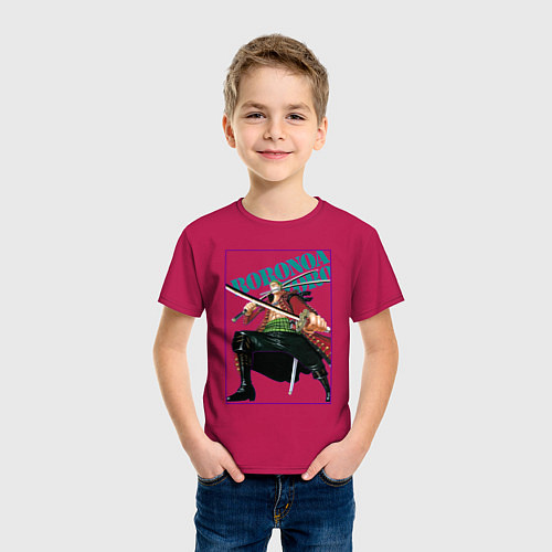 Детская футболка Ророноа Зоро из аниме One Piece / Маджента – фото 3