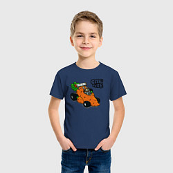 Футболка хлопковая детская Carrot mobile racing, цвет: тёмно-синий — фото 2