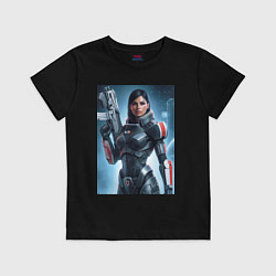 Футболка хлопковая детская Mass Effect -N7 armor, цвет: черный
